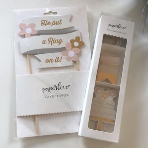 Engagement Cake Topper and Banner Set